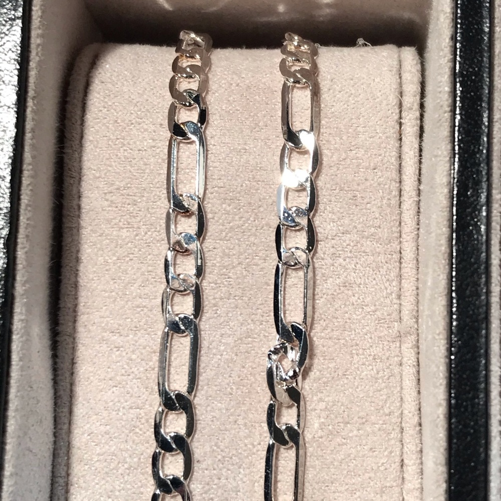 22” 925 4mm Width Sterling Silver Necklace.